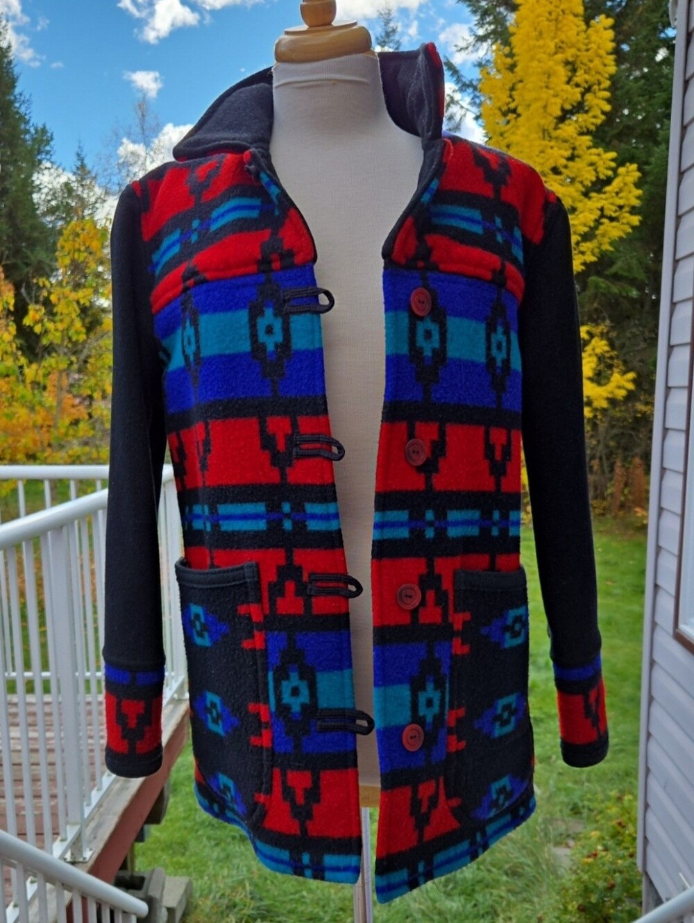 Handmade Retro Southwestern Blanket Jacket-size M-L